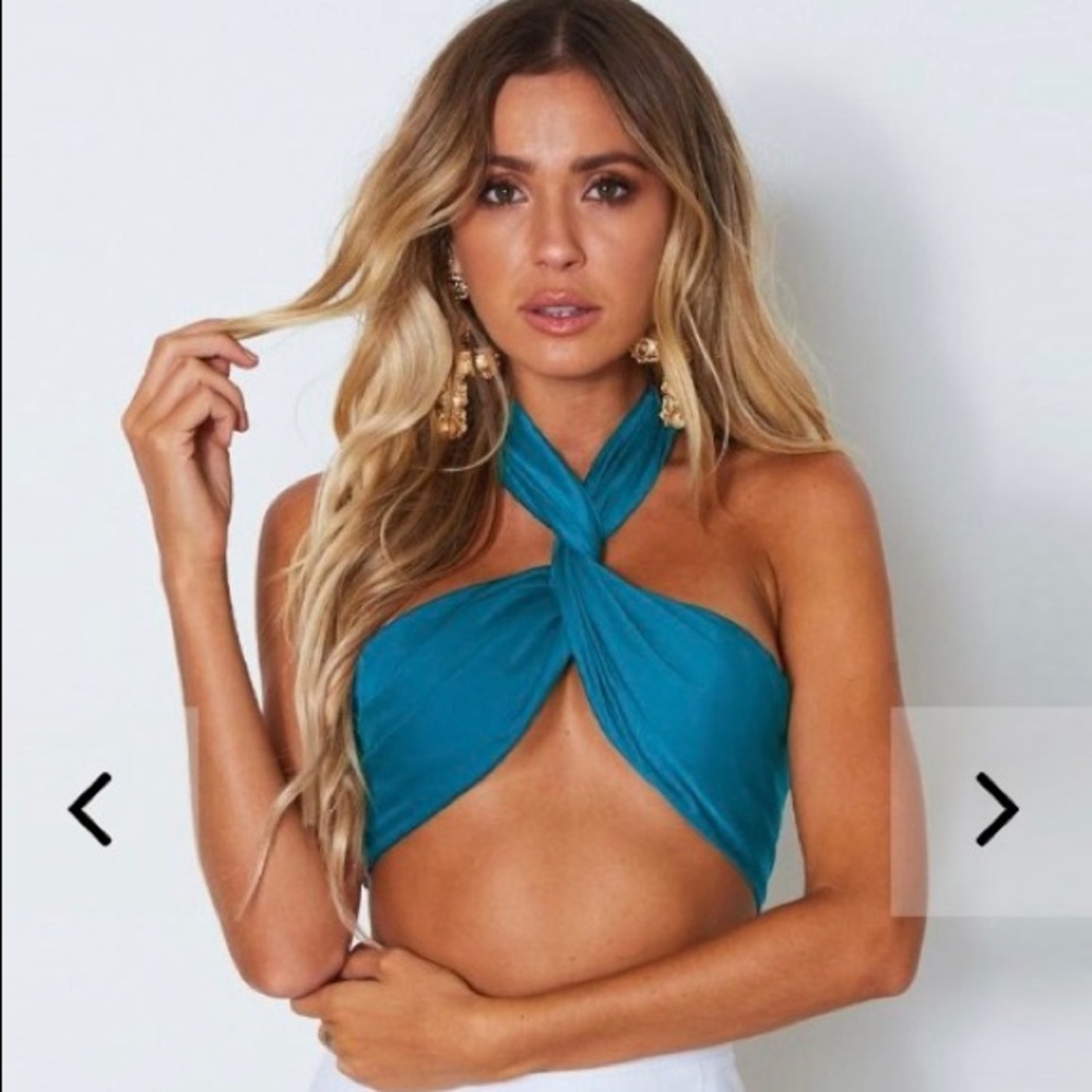 Blue tie top